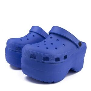 Blue Platform Clogs
